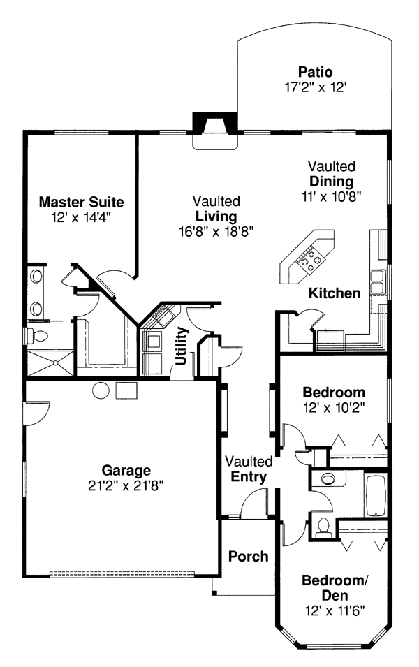 One-Story Traditional Level One of Plan 69469