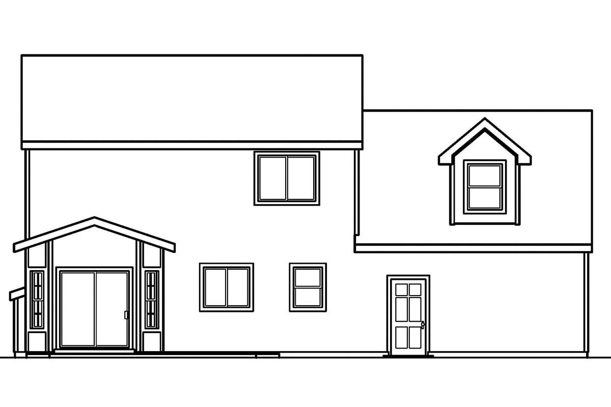 Country Rear Elevation of Plan 69471