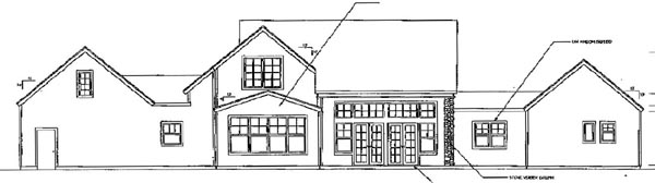 Traditional Rear Elevation of Plan 69473
