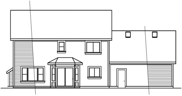 Colonial Rear Elevation of Plan 69478