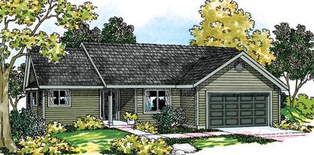 Ranch Traditional Elevation of Plan 69479