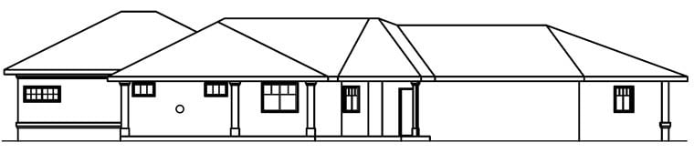 Mediterranean Rear Elevation of Plan 69480