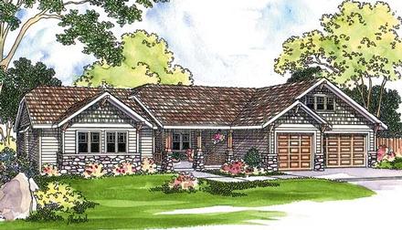 Ranch Elevation of Plan 69481