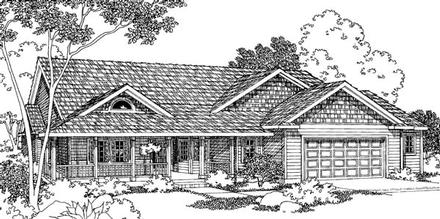 Country Traditional Elevation of Plan 69483