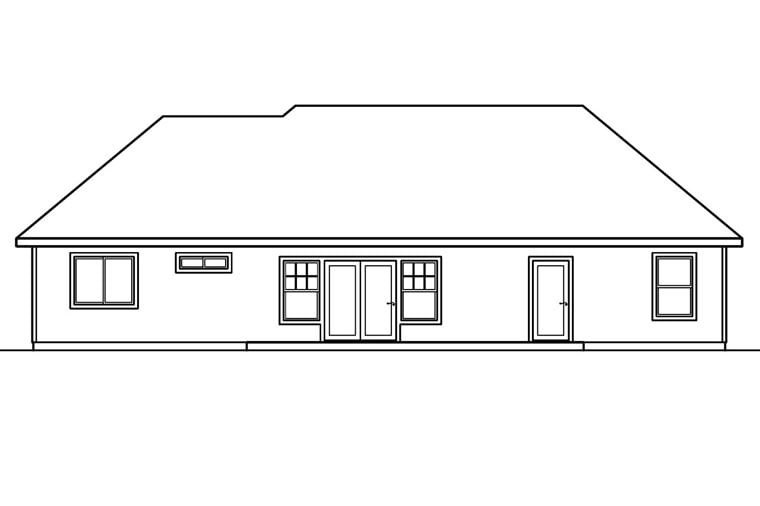 Ranch Traditional Rear Elevation of Plan 69489