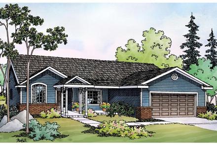 Ranch Traditional Elevation of Plan 69490