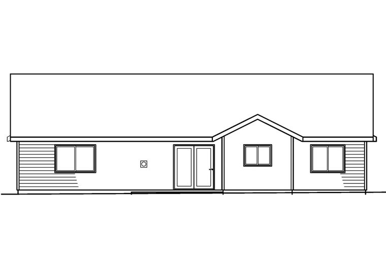 Ranch Traditional Rear Elevation of Plan 69490