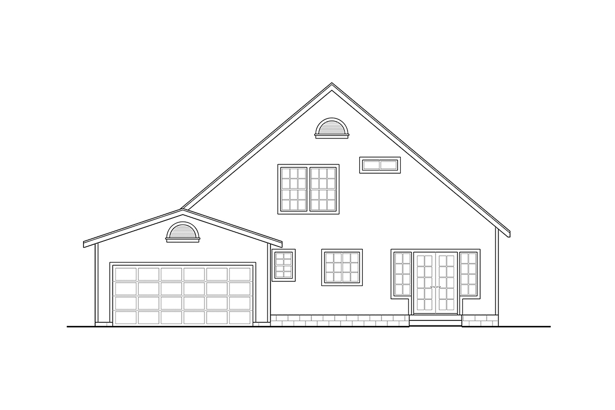 Country Rear Elevation of Plan 69491