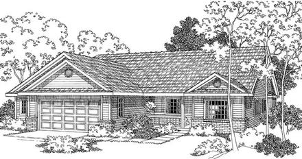 Ranch Elevation of Plan 69497