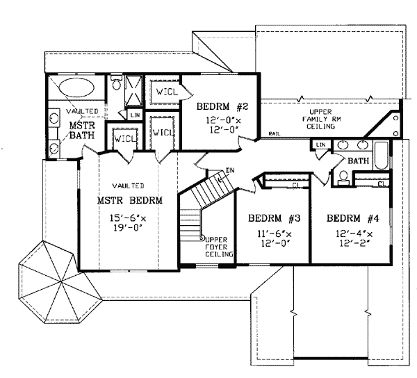 Country Farmhouse Traditional Level Two of Plan 69500