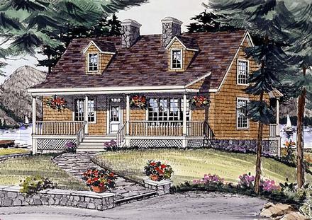 Cape Cod Country Elevation of Plan 69506