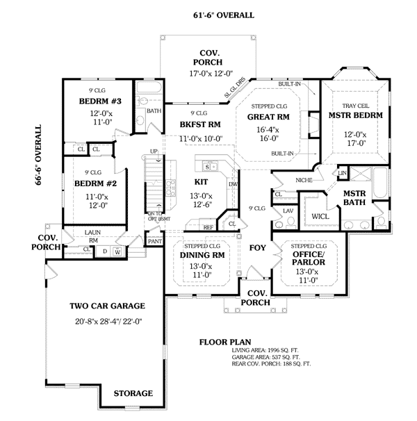 Colonial European Traditional Level One of Plan 69509