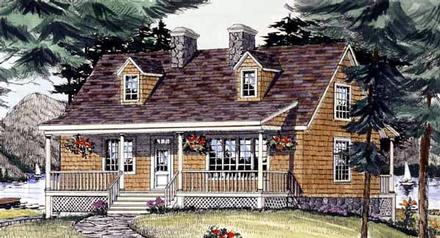 Cape Cod Country Elevation of Plan 69515
