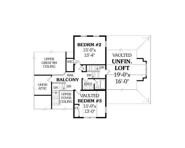 Country Farmhouse Level Two of Plan 69520