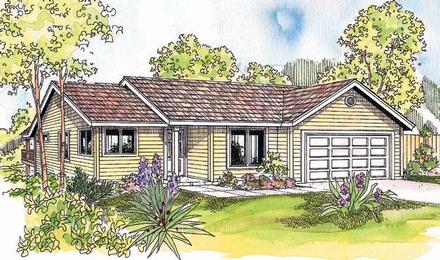 One-Story Ranch Elevation of Plan 69609