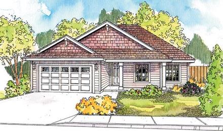 Country Craftsman One-Story Ranch Elevation of Plan 69610