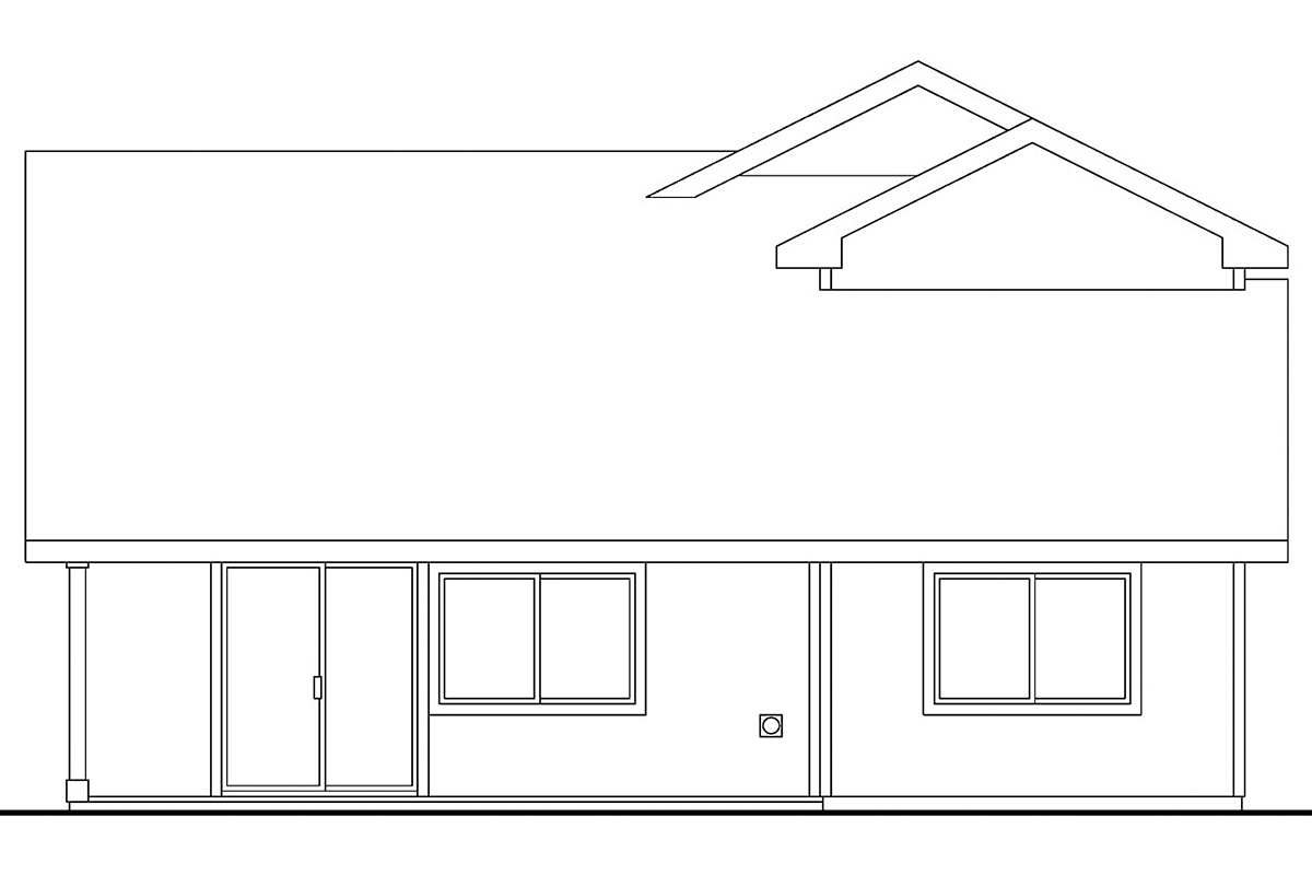 Country Rear Elevation of Plan 69612