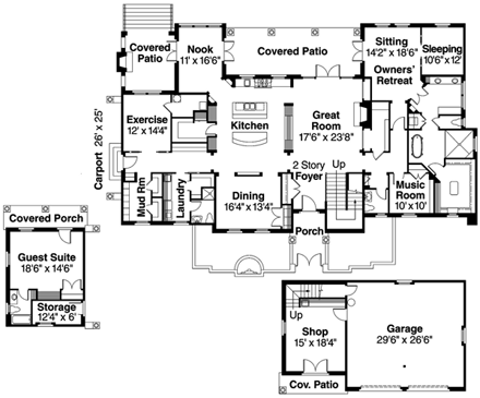 House Plan 69624 First Level Plan