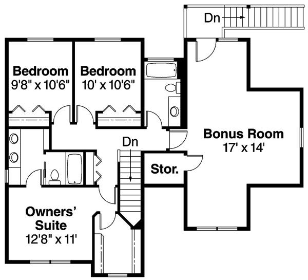 Bungalow Craftsman Level Two of Plan 69629