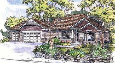 Craftsman One-Story Traditional Elevation of Plan 69630