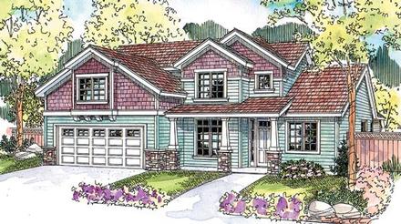Cape Cod Country Craftsman Elevation of Plan 69638