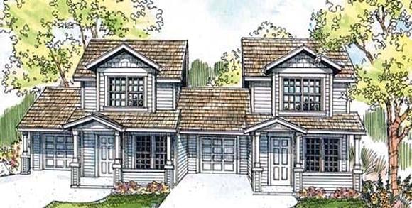 Multi-Family Plan 69642 Elevation