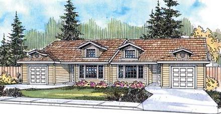 One-Story Ranch Elevation of Plan 69644