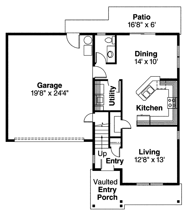 Country Craftsman Level One of Plan 69661