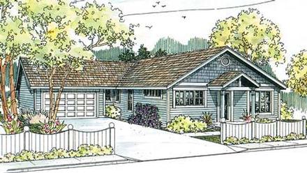 One-Story Ranch Elevation of Plan 69662