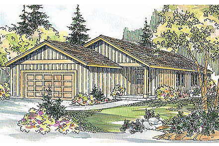Ranch Elevation of Plan 69666