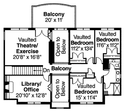 House Plan 69670 Second Level Plan