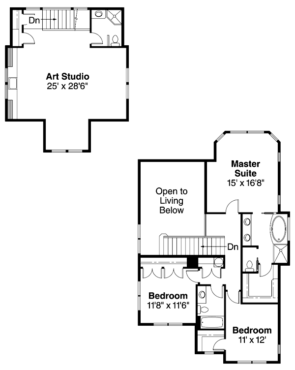 Craftsman Farmhouse Level Two of Plan 69683