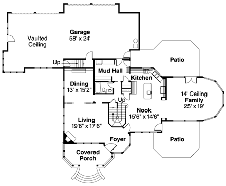 House Plan 69687 First Level Plan