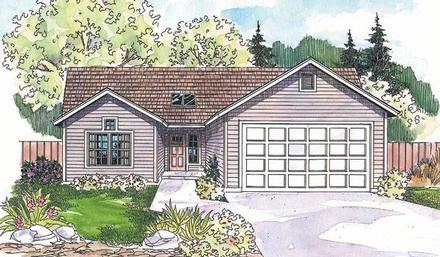 One-Story Ranch Elevation of Plan 69697