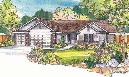 One-Story Ranch Elevation of Plan 69705