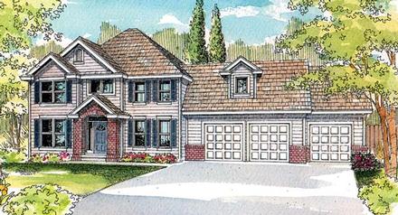 Colonial Traditional Elevation of Plan 69711