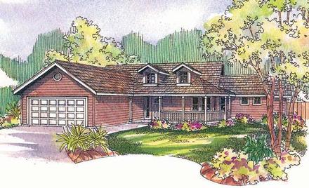 One-Story Ranch Elevation of Plan 69716