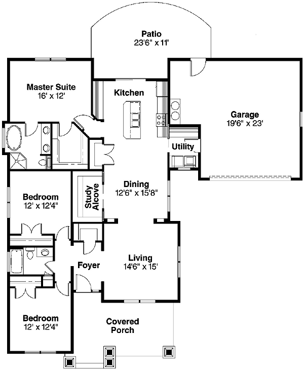 Bungalow Level One of Plan 69717