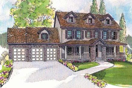 Colonial Country Elevation of Plan 69719