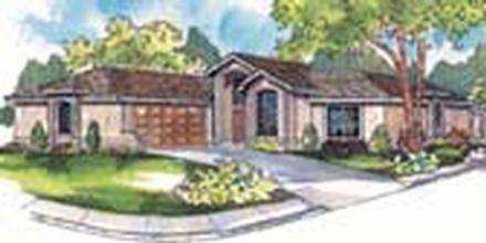 Mediterranean One-Story Elevation of Plan 69722