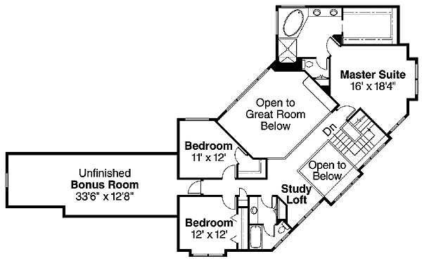 Country Farmhouse Level Two of Plan 69728