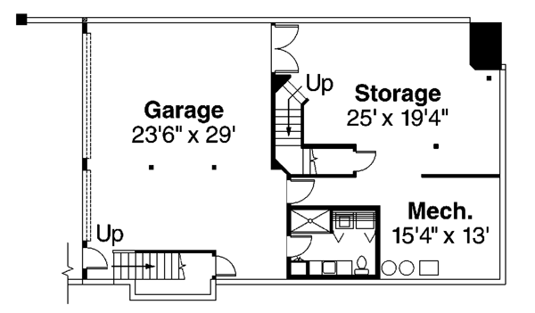 Contemporary European Mediterranean Lower Level of Plan 69738