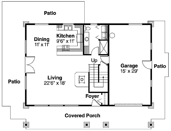 Bungalow One-Story Ranch Level One of Plan 69747