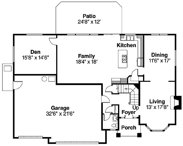 Farmhouse Traditional Level One of Plan 69748