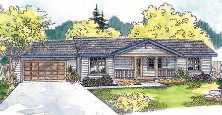 One-Story Ranch Elevation of Plan 69751