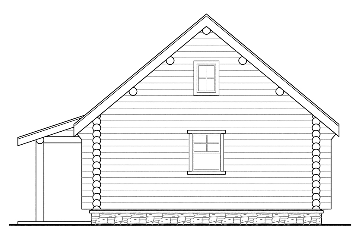 Traditional Rear Elevation of Plan 69756