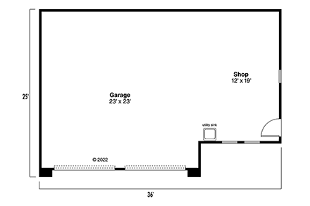 Garage Plan 69759 - 2 Car Garage First Level Plan