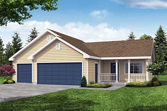 Garage-Living Plan 69761