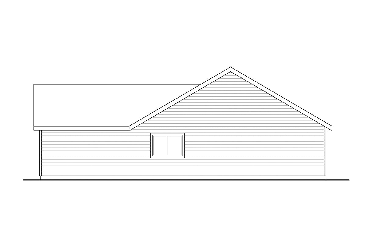 Traditional Rear Elevation of Plan 69761