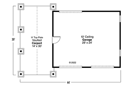 Garage Plan 69763 - 3 Car Garage First Level Plan